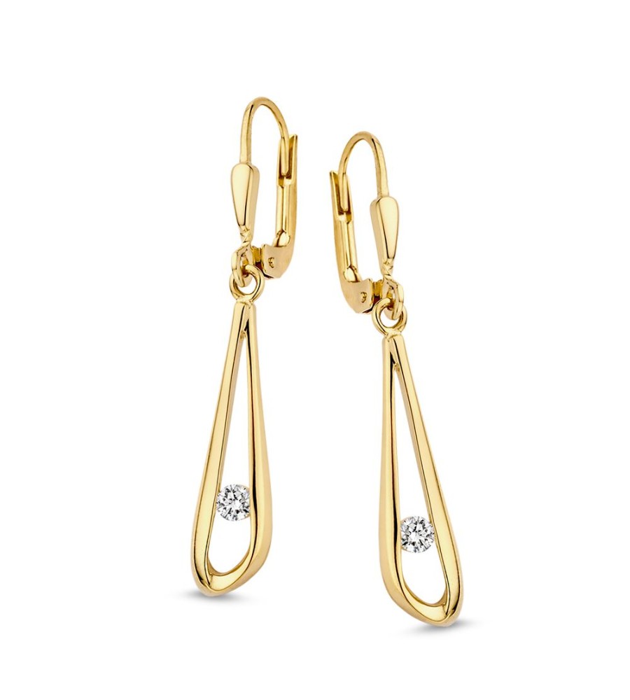 Gouden oorhangers zirkonia