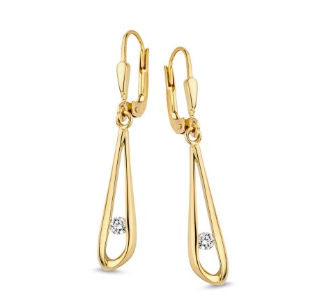 Gouden oorhangers zirkonia OB127546