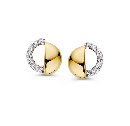 Gouden oorknoppen met zirkonia