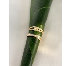 Gouden damesring bicolor met 0.15 ct.briljant RG118096