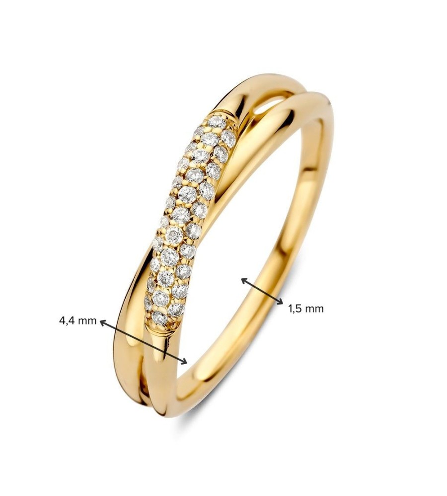 Gouden damesring bicolor met 0.15 ct.briljant