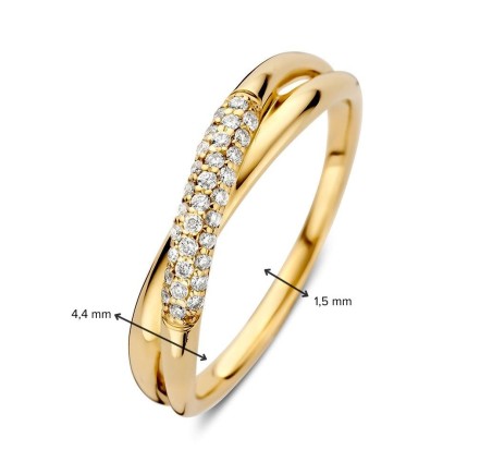 Gouden damesring bicolor met 0.15 ct.briljant RG118096