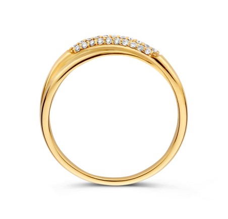 Gouden damesring bicolor met 0.15 ct.briljant RG118096