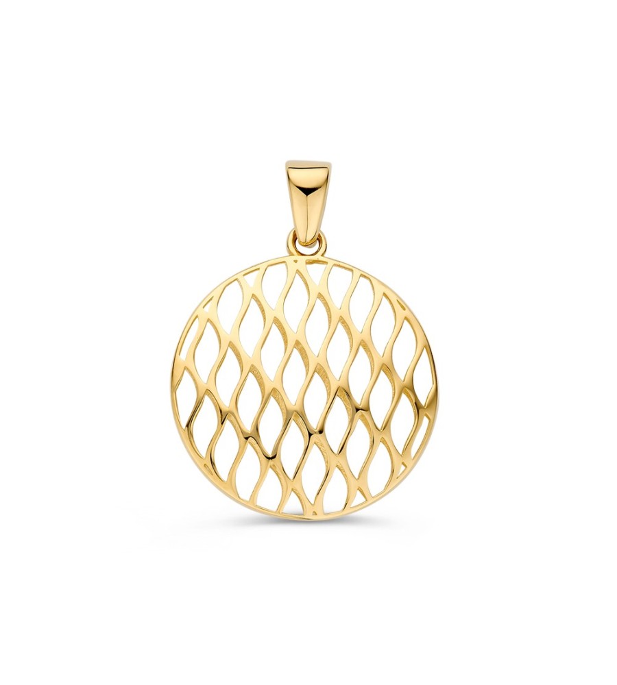 Gouden hanger met opengewerkt raster