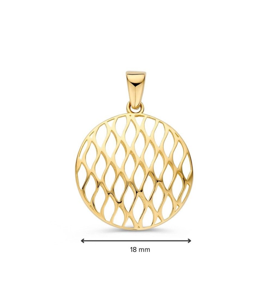 Gouden hanger met opengewerkt raster