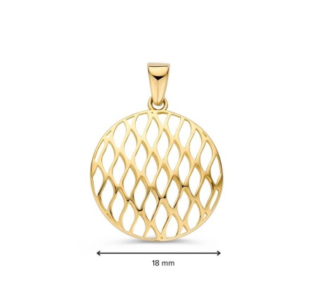 Gouden hanger met opengewerkt raster HM108163