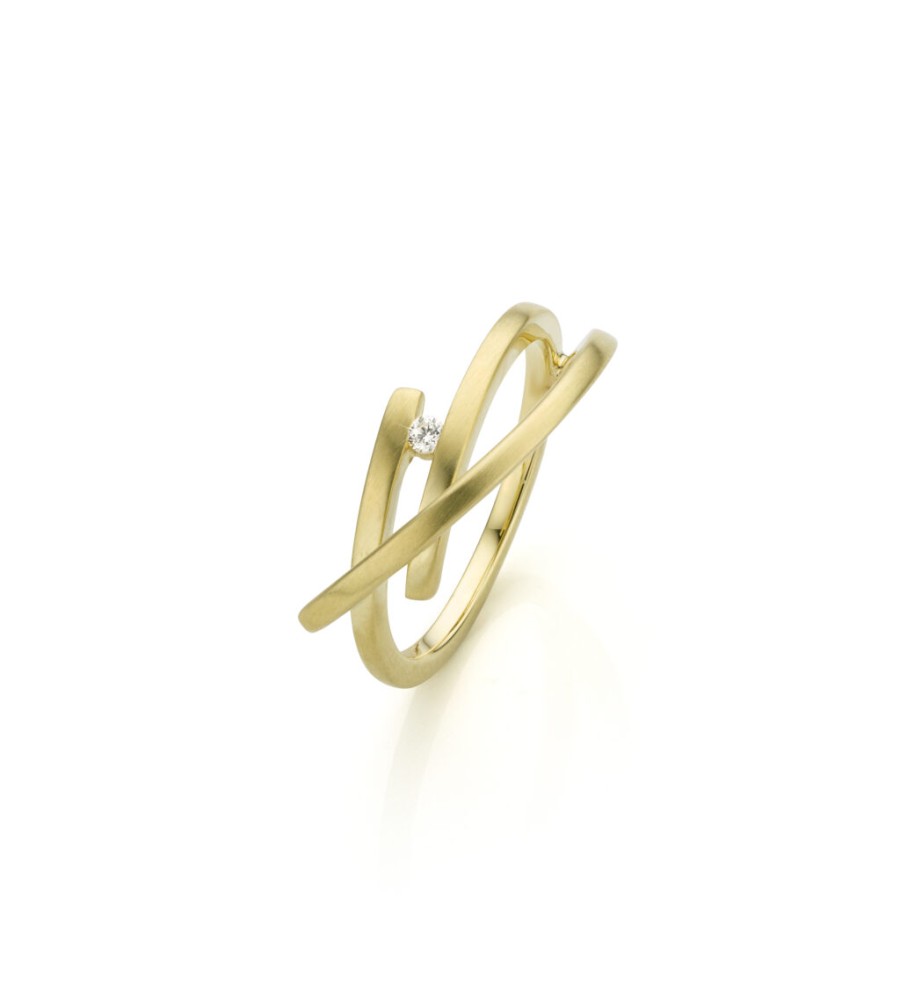 Gouden damesring met 0.03 ct.briljant