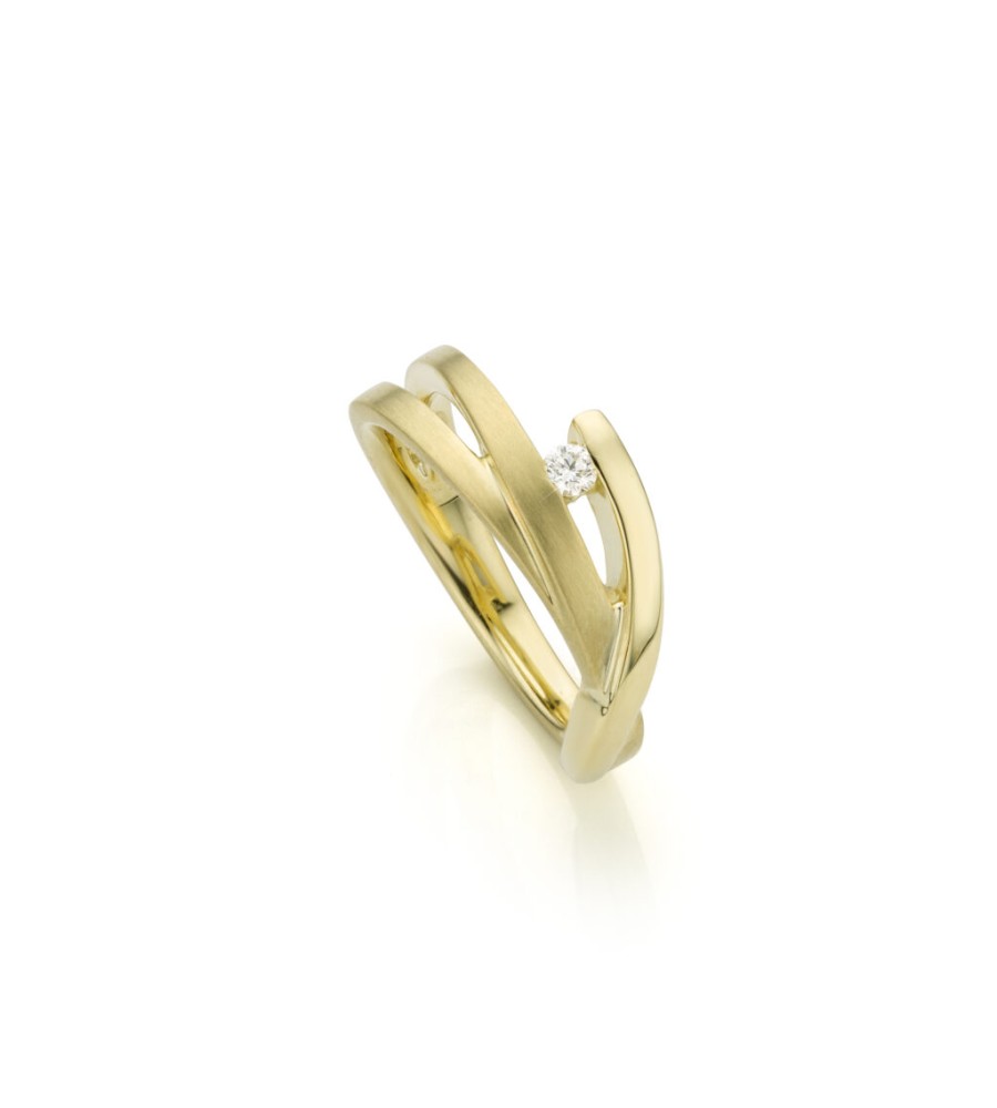Gouden damesring met 0.06 ct.briljant