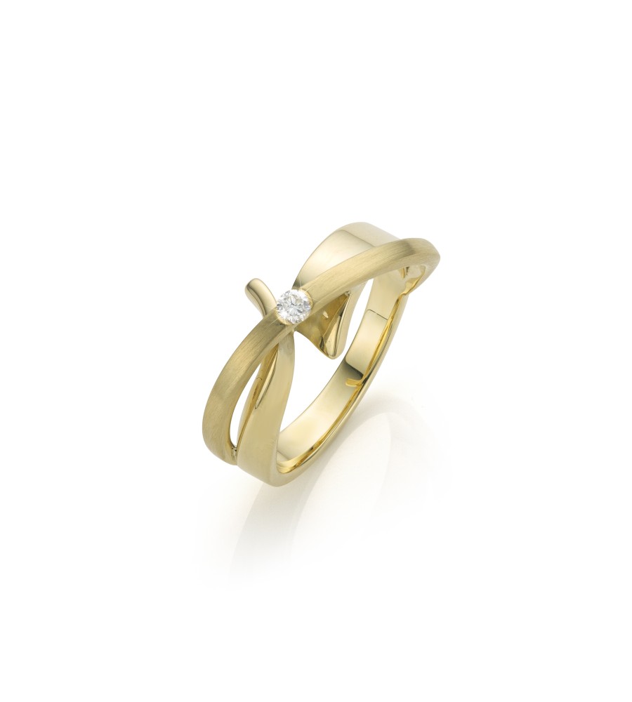 Gouden damesring met 0.06 ct.briljant
