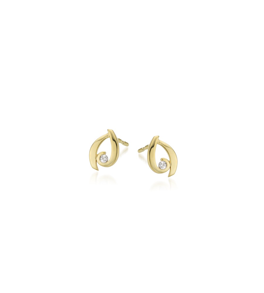 Gouden oorknoppen met zirkonia