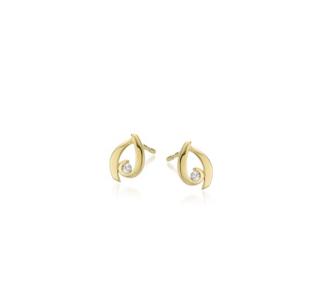 Gouden oorknoppen met zirkonia