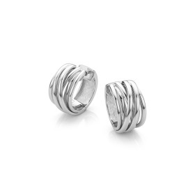 Zilveren klapcreolen crossover glanzend 06/61129