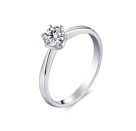 Platina damesring solitair met lab grown diamant NPLR002