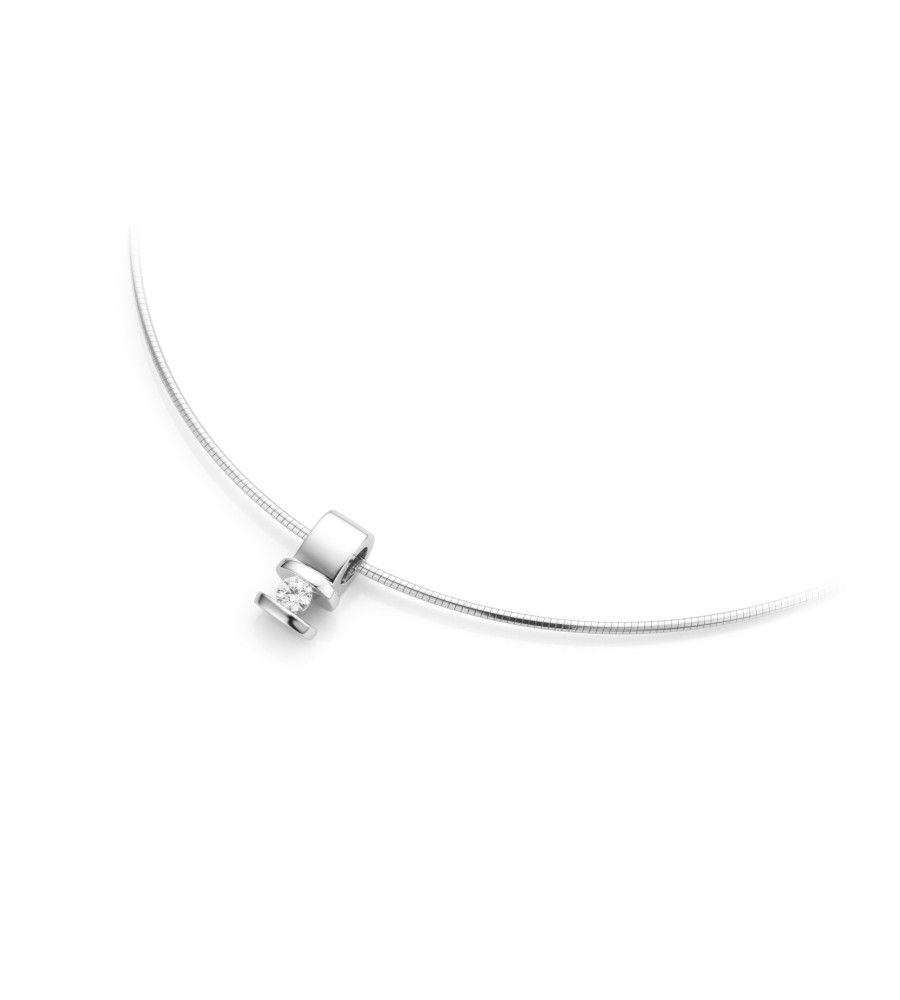 Zilveren hanger glanzend met zirkonia