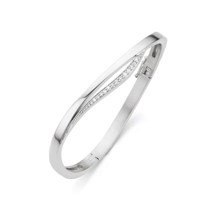 Zilveren slavenband fantasie met zirkonia  64555/00