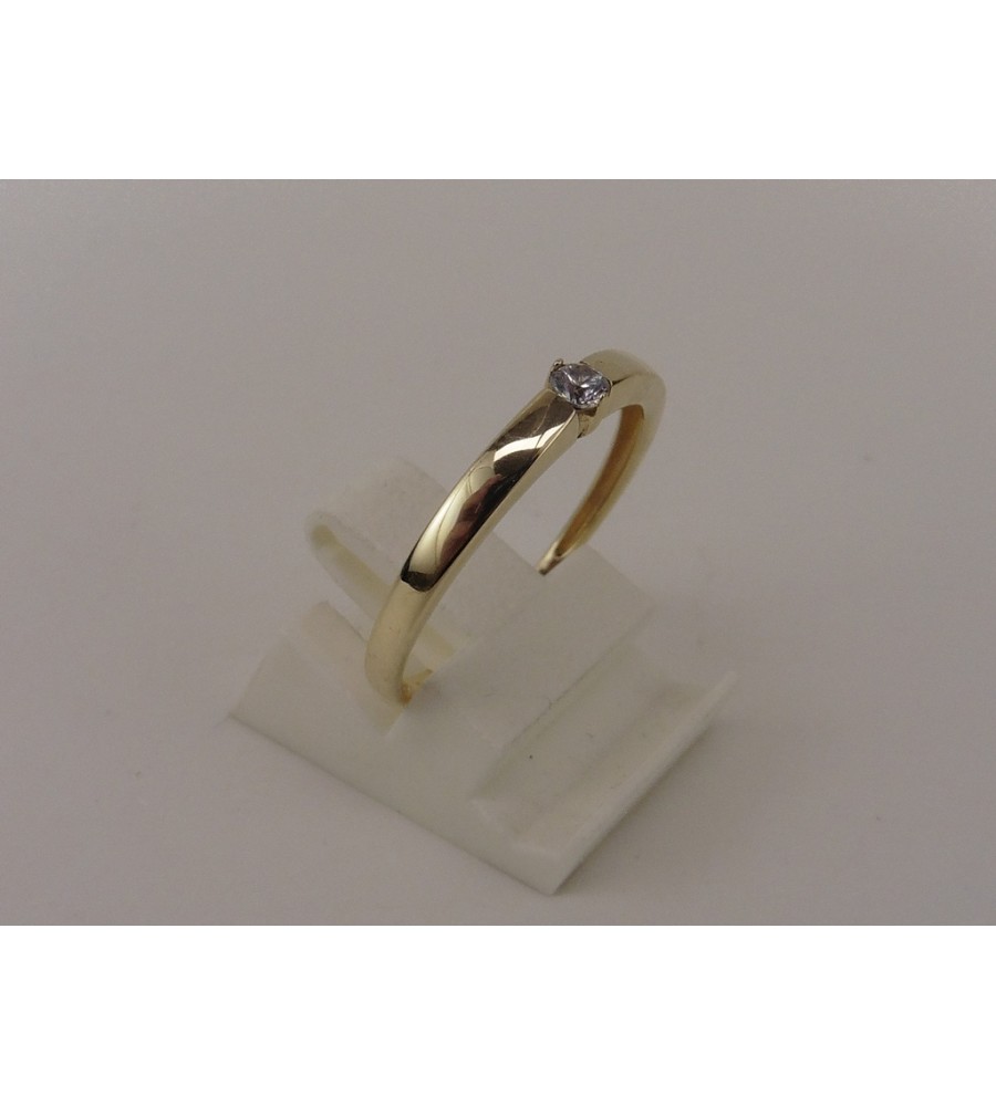 Gouden damesring met zirkonia