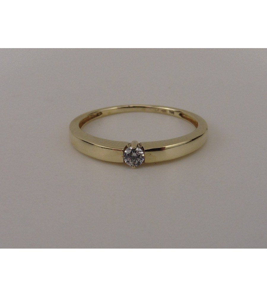 Gouden damesring met zirkonia