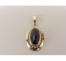 Gouden hanger met granaat