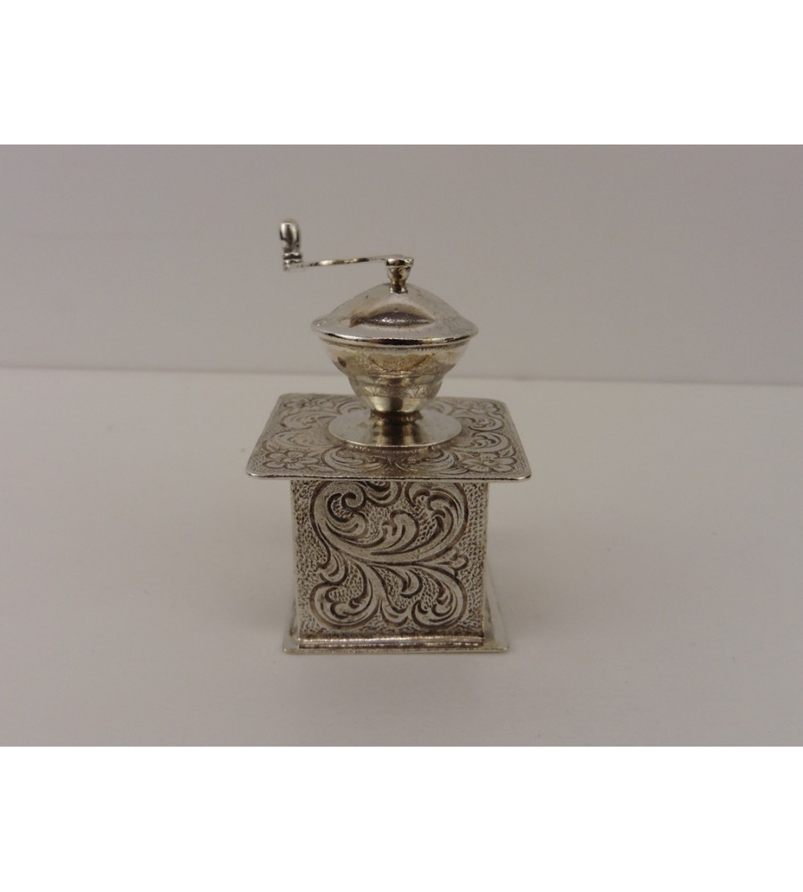 Zilveren miniatuur Koffiemolen