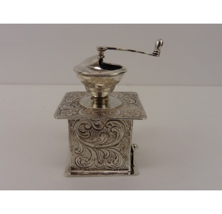 Zilveren miniatuur Koffiemolen