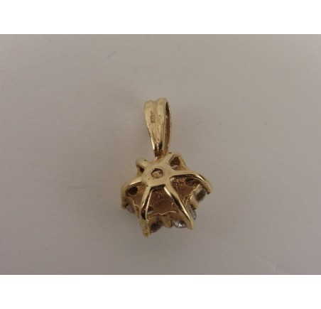Gouden hanger met zirkonia en parel