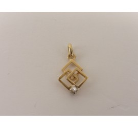 Gouden hanger met diamant