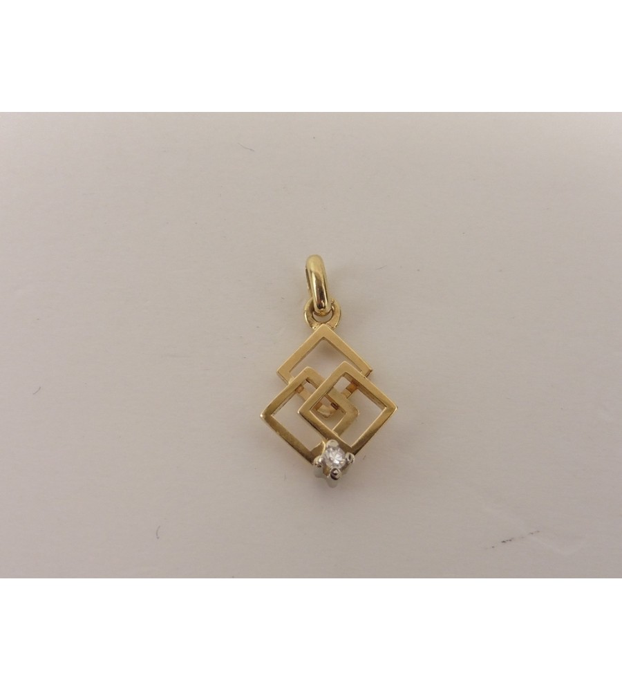 Gouden hanger met diamant