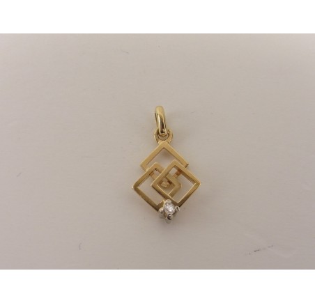 Gouden hanger met diamant