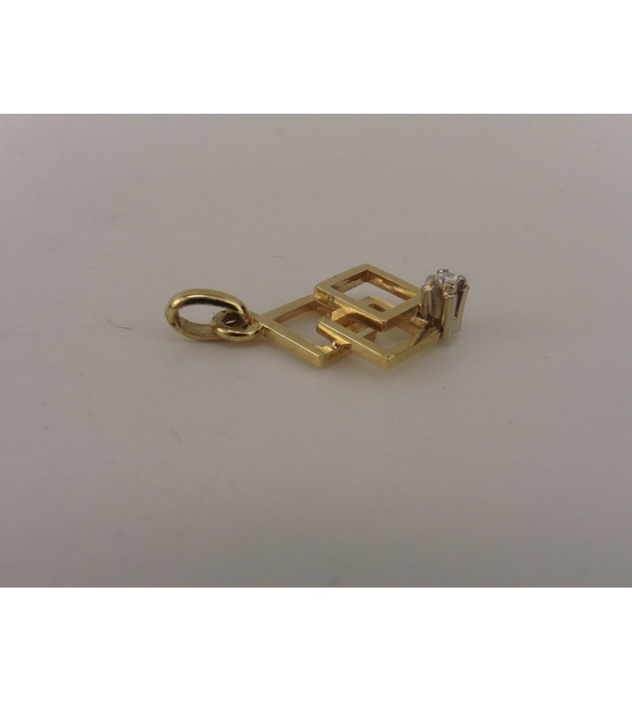 Gouden hanger met diamant