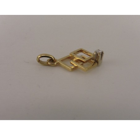 Gouden hanger met diamant