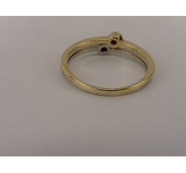 Gouden bi-color damesring met briljant