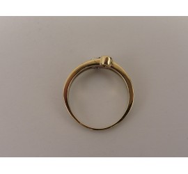 Gouden bi-color damesring met briljant