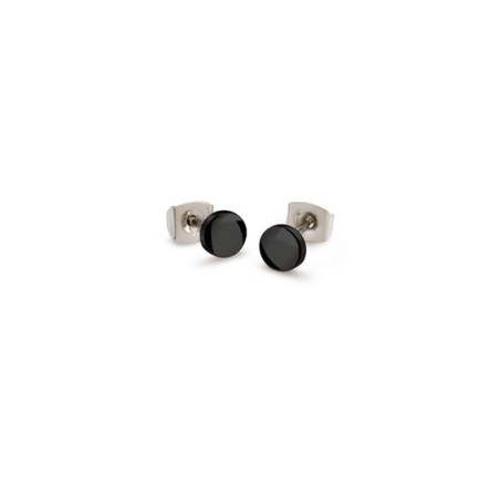 Boccia titanium oorknoppen zwart 05064-05