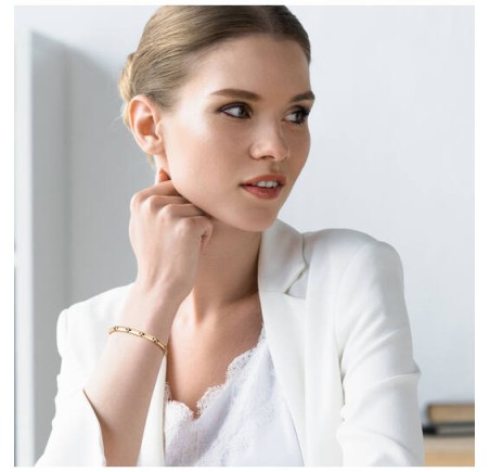 Boccia titanium armband verguld 03067-03