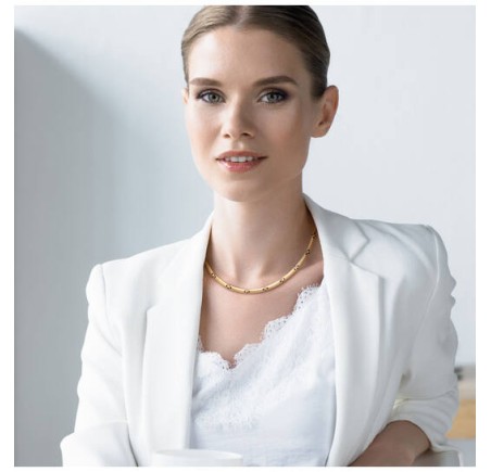 Boccia titanium collier verguld 08089-03