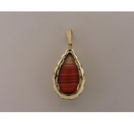 Gouden hanger met streepagaat
