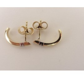 Gouden Diamonde half creolen met briljant