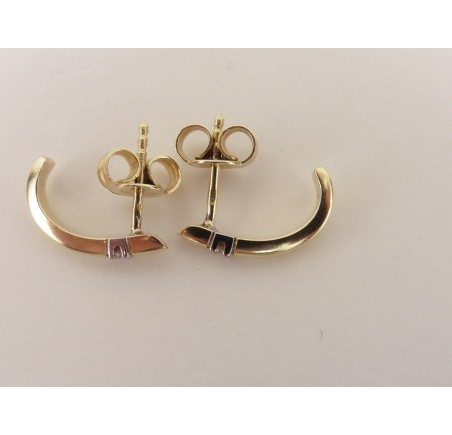 Gouden Diamonde half creolen met briljant