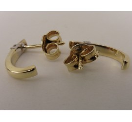 Gouden Diamonde half creolen met briljant