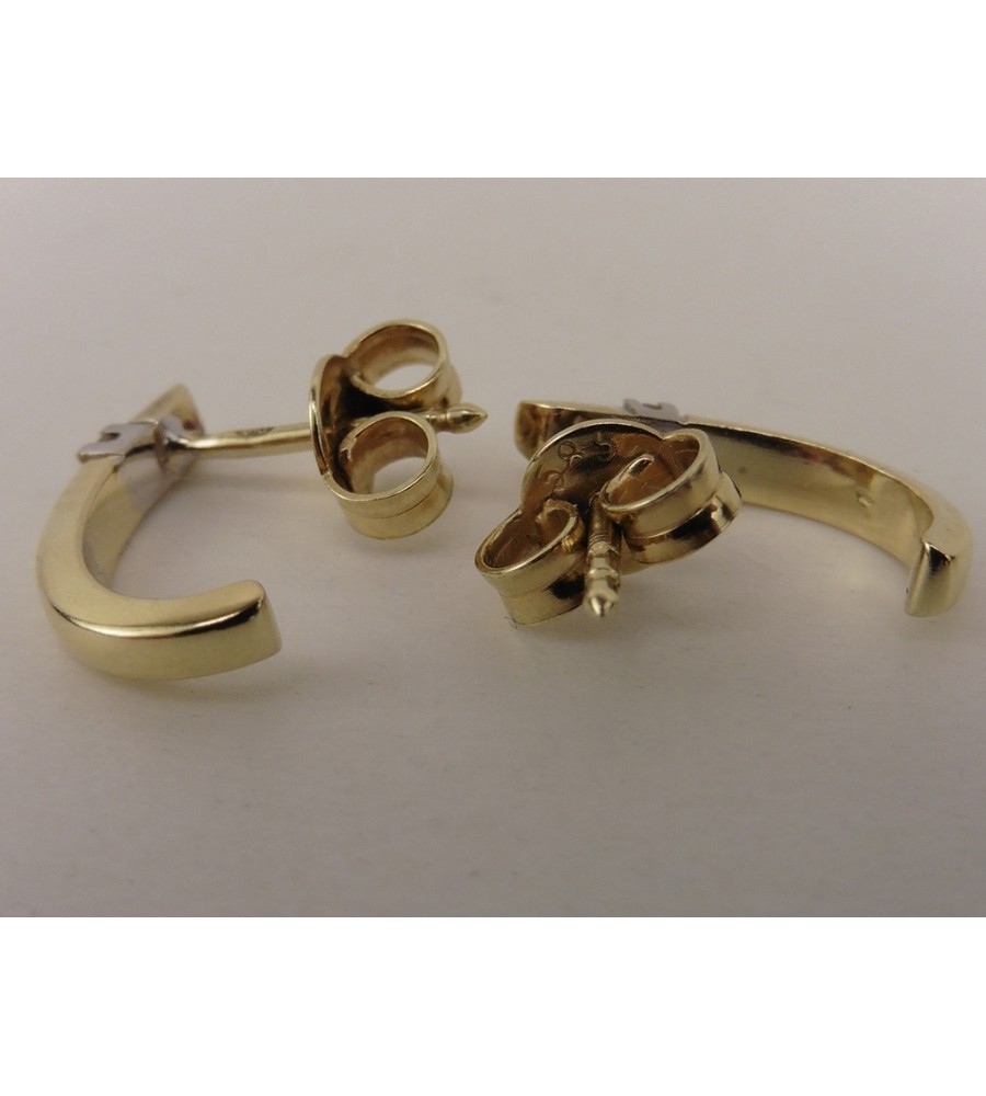 Gouden Diamonde half creolen met briljant