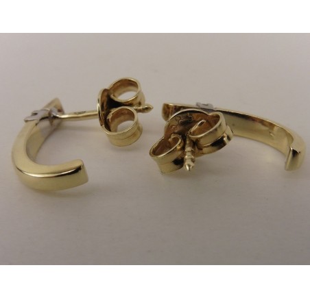 Gouden Diamonde half creolen met briljant