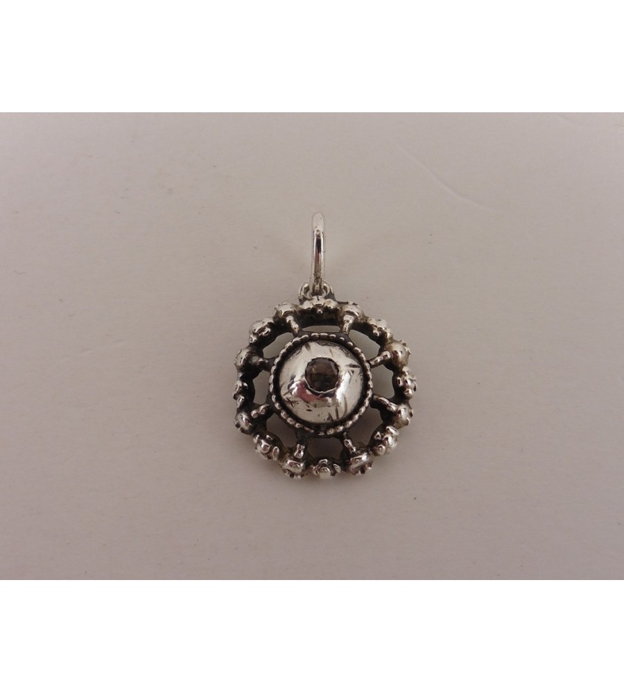 Zilveren hanger met roosdiamant Zilveren hanger met roosdiamant