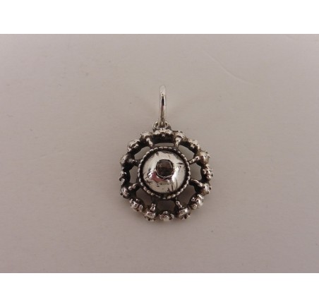 Zilveren hanger met roosdiamant