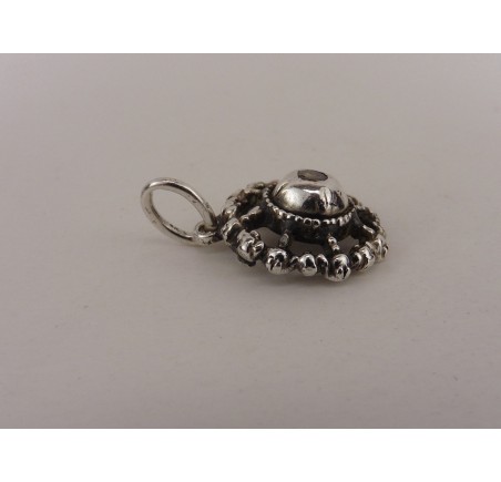 Zilveren hanger met roosdiamant