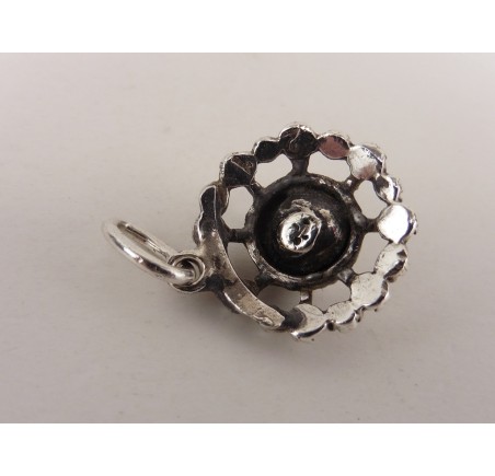 Zilveren hanger met roosdiamant