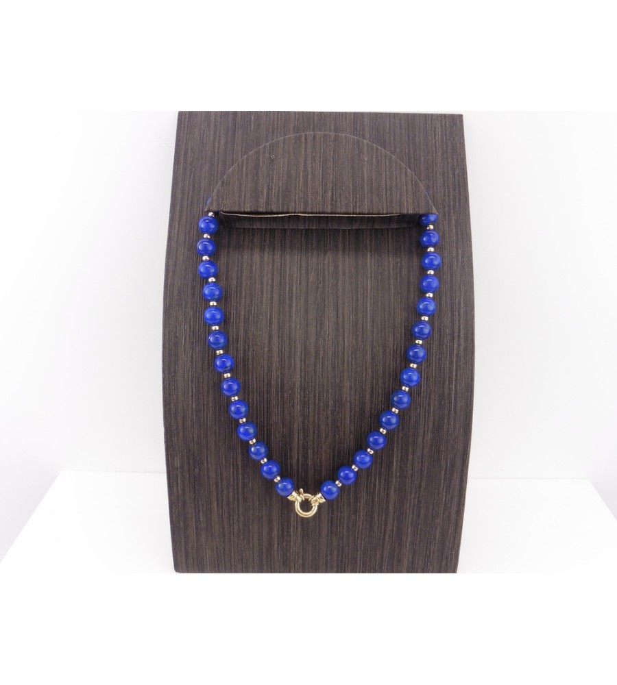 Lapis Lazuli collier met gouden slot en bolletjes Lapis Lazuli collier met gouden slot en bolletjes