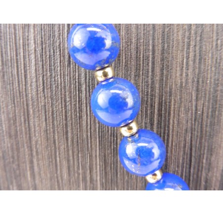 Lapis Lazuli collier met gouden slot en bolletjes