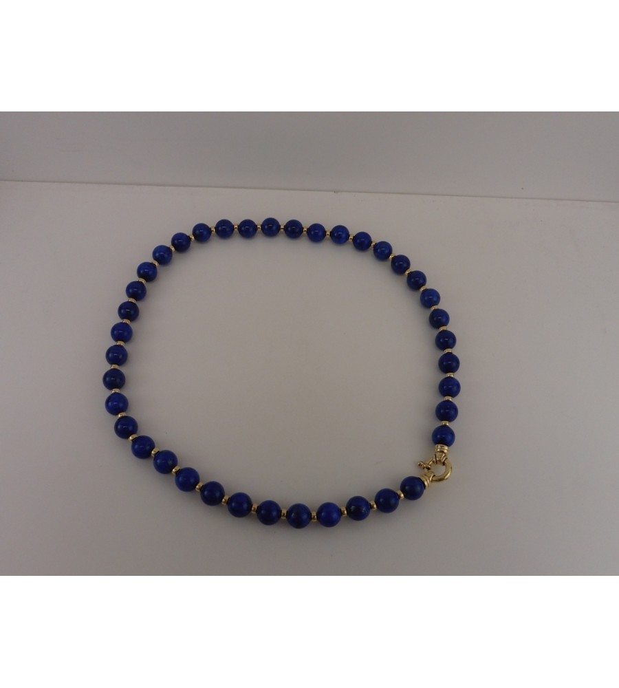 Lapis Lazuli collier met gouden slot en bolletjes Lapis Lazuli collier met gouden slot en bolletjes