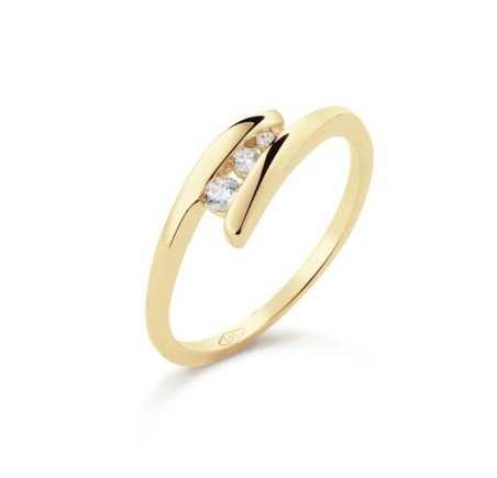 Gouden fantasie ring met zirkonia 214.1029