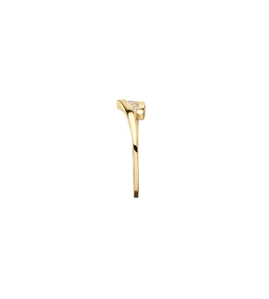 Gouden fantasie ring met zirkonia